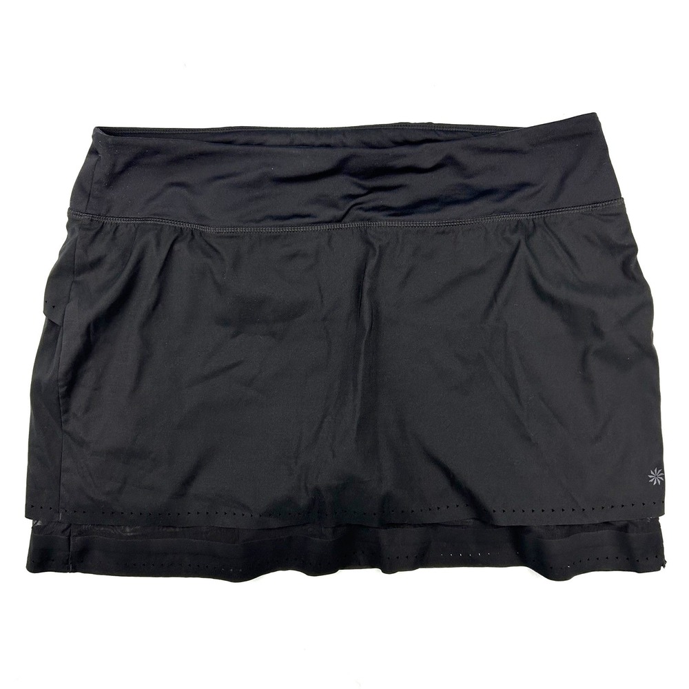 Athleta‎ Womens Black Laser Cut Athletic Skort Size Large Running Tennis Golf